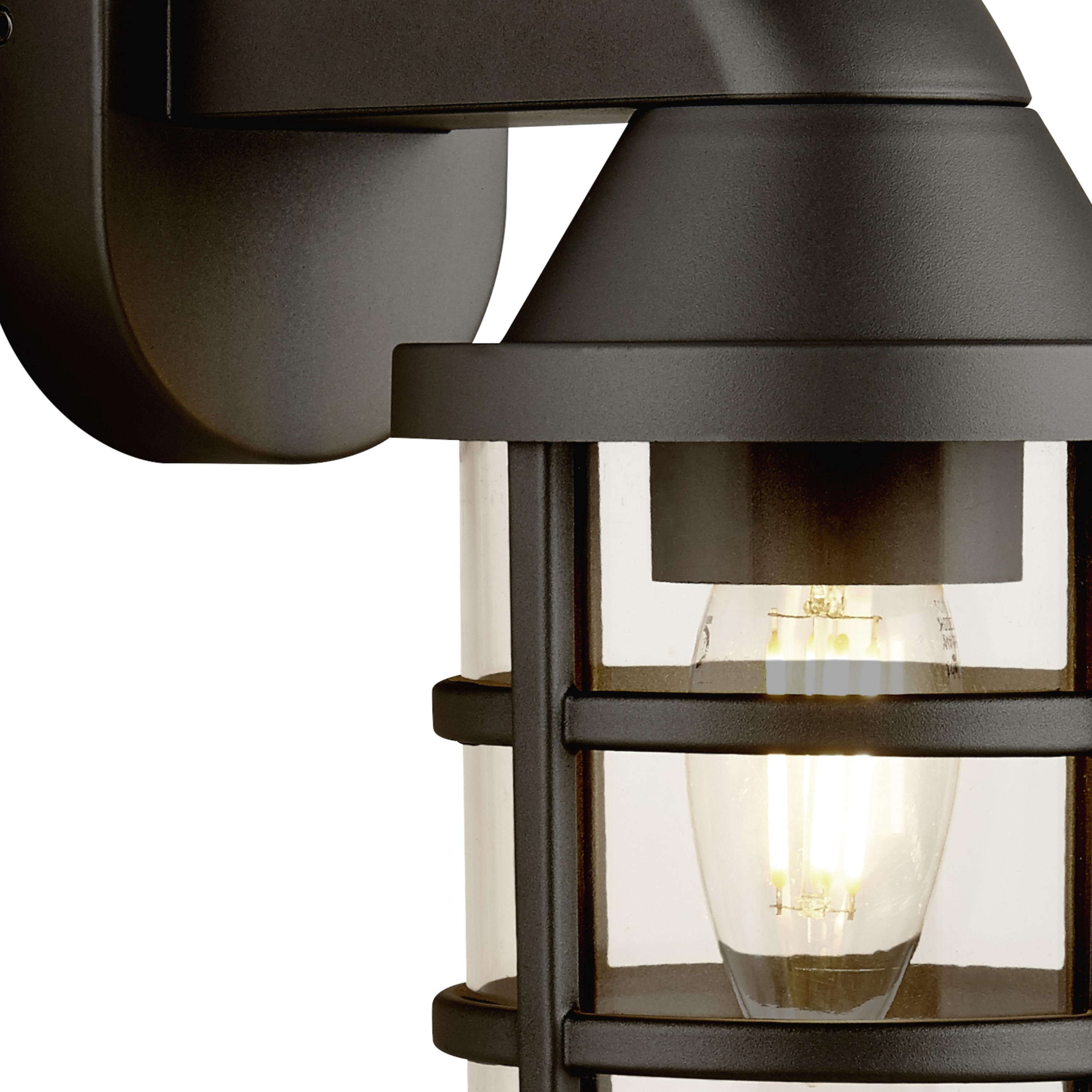 Applique Contemporanea Mare Policarbonato Nero Trasparente 1 Luce E27 61133BK