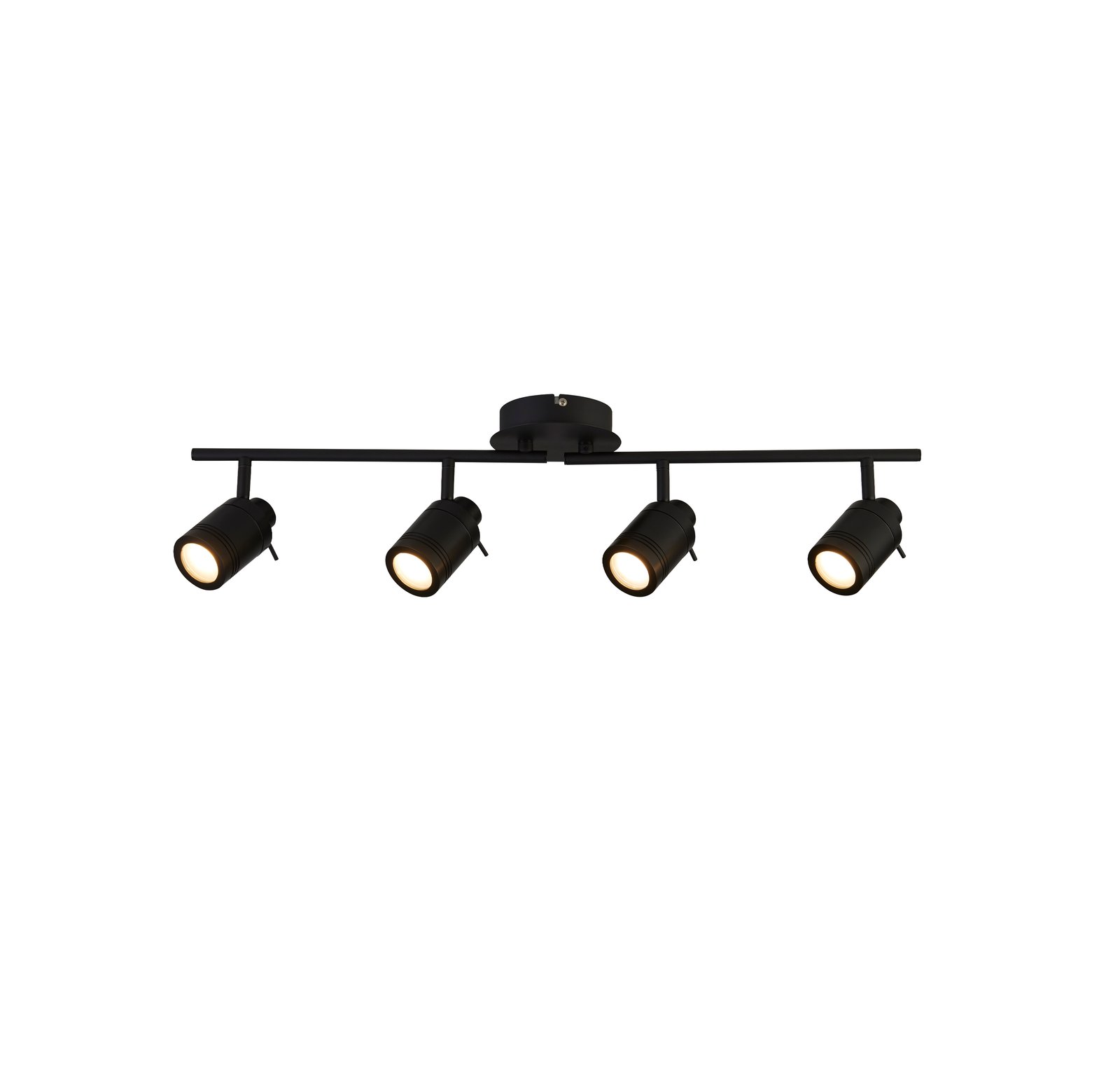 Plafoniera Contemporanea Sansone Acciaio Nero Policarbonato 4 Luci Gu10 6604BK