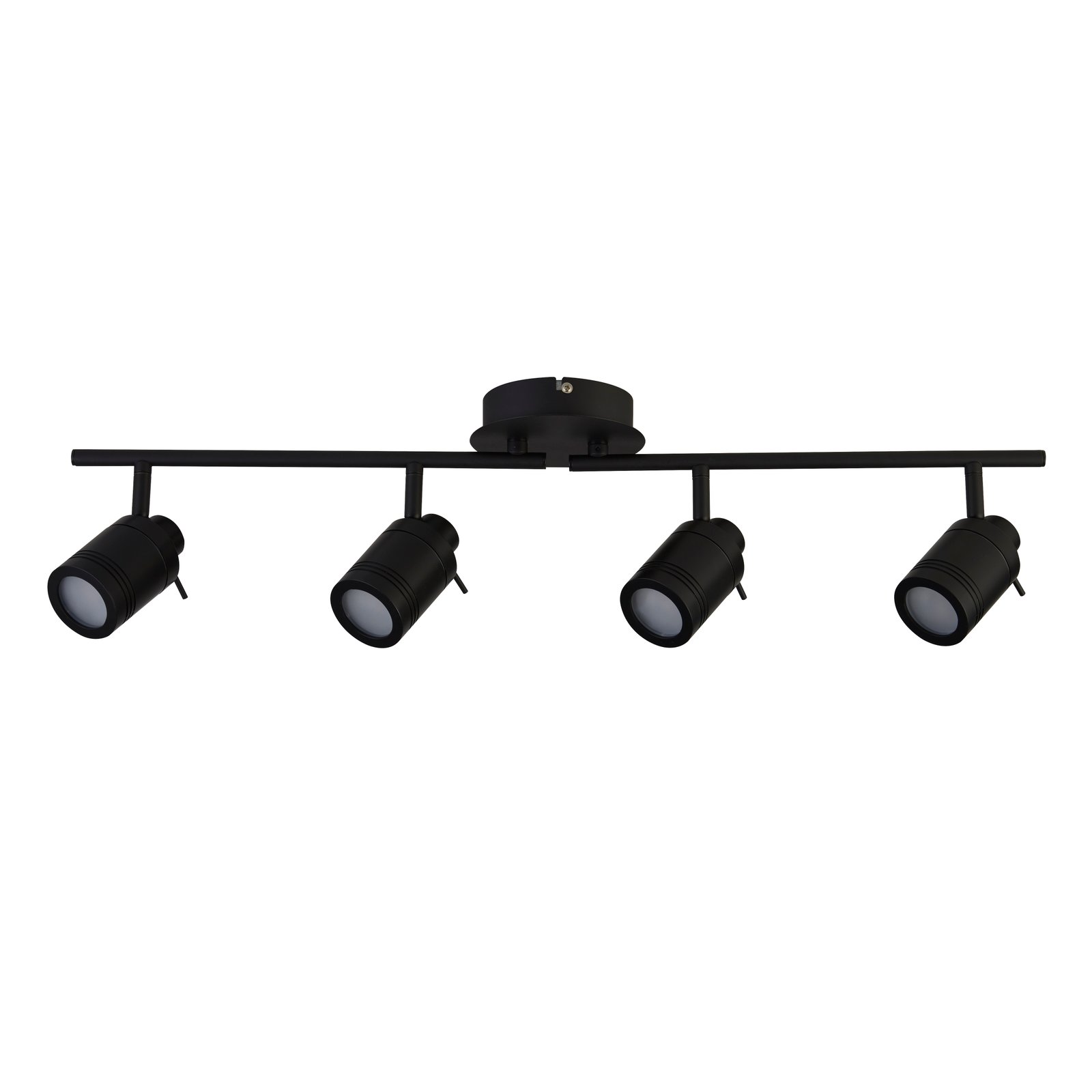 Plafoniera Contemporanea Sansone Acciaio Nero Policarbonato 4 Luci Gu10 6604BK