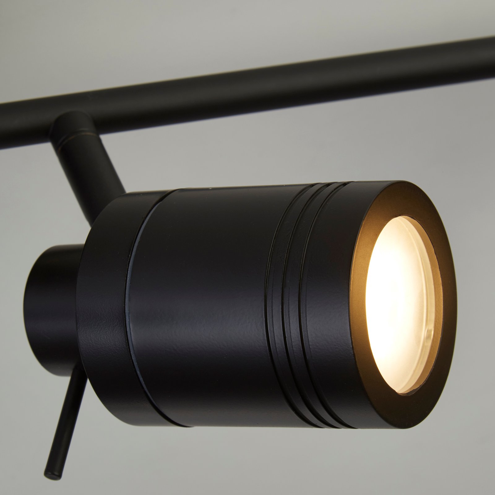 Plafoniera Contemporanea Sansone Acciaio Nero Policarbonato 4 Luci Gu10 6604BK