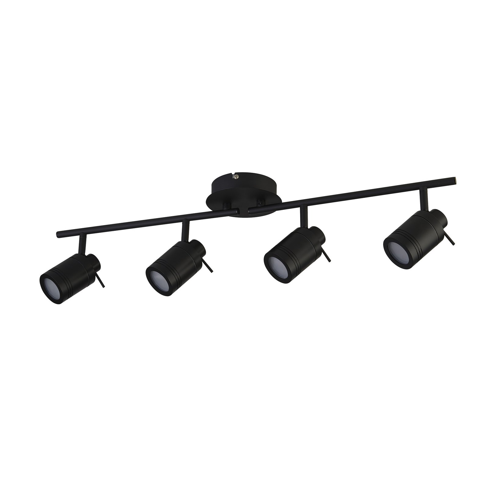 Plafoniera Contemporanea Sansone Acciaio Nero Policarbonato 4 Luci Gu10 6604BK
