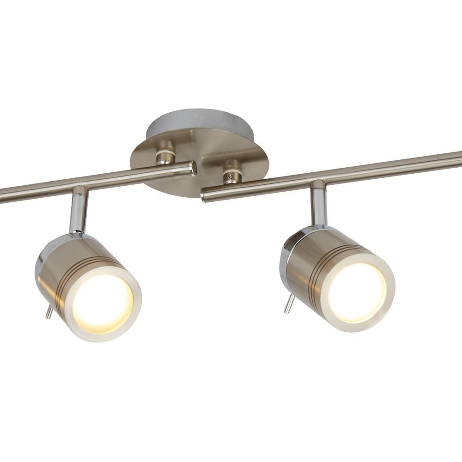Plafoniera Contemporanea Sansone Acciaio Argento Policarbonato Cromo 4 Luci Gu10 6604SS