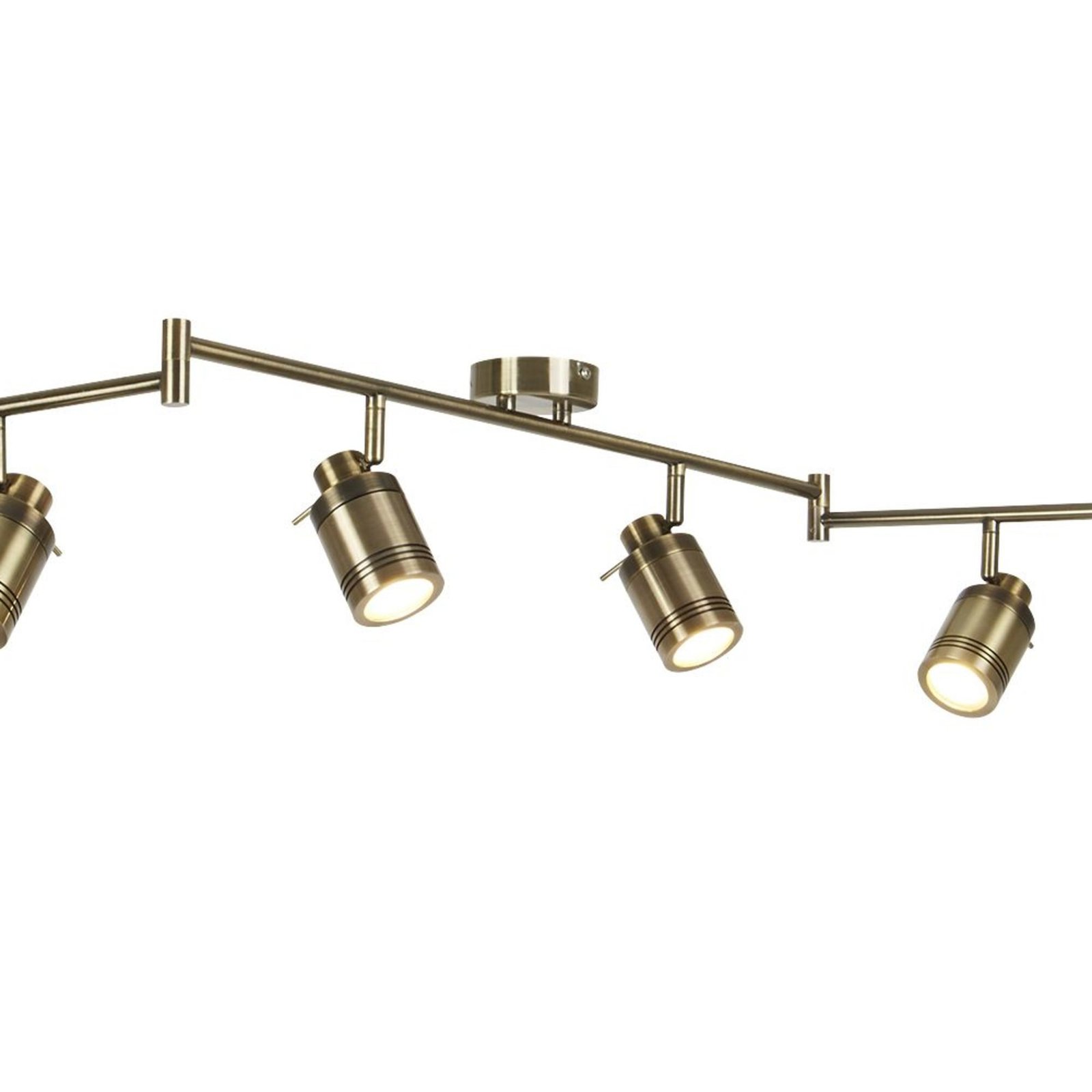 Plafoniera Contemporanea Sansone Acciaio Ottone Vetro 6 Luci Gu10 6606AB