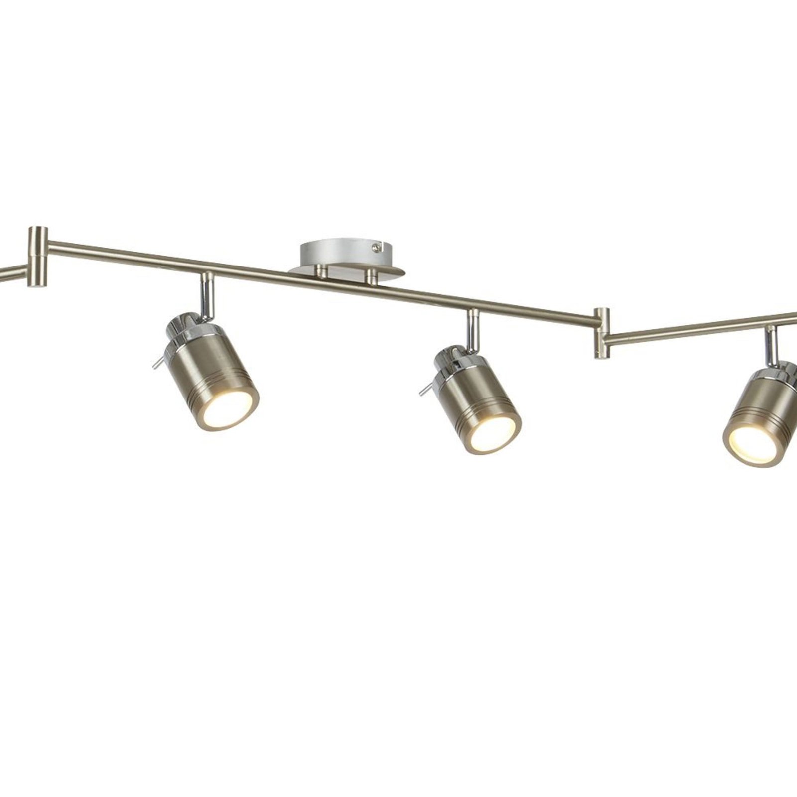 Plafoniera Contemporanea Sansone Acciaio Argento Policarbonato Cromo 6 Luci Gu10 6606SS