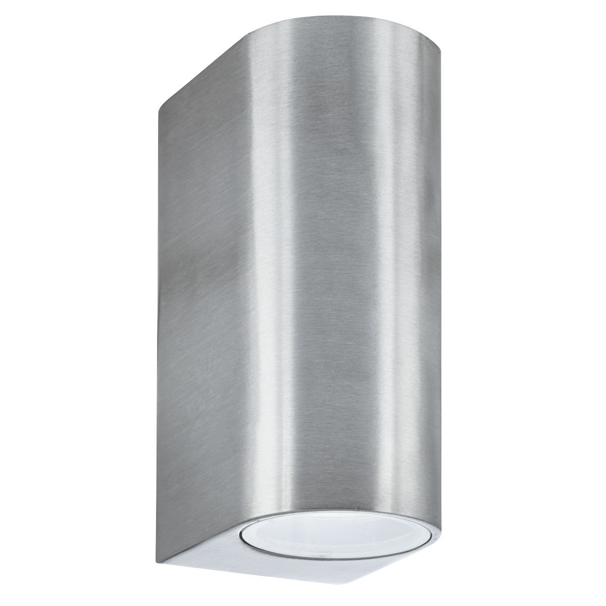Applique Moderna Eiffel Acciaio Argento Vetro Trasparente 2 Luci Gu10 8008-2SS-LED