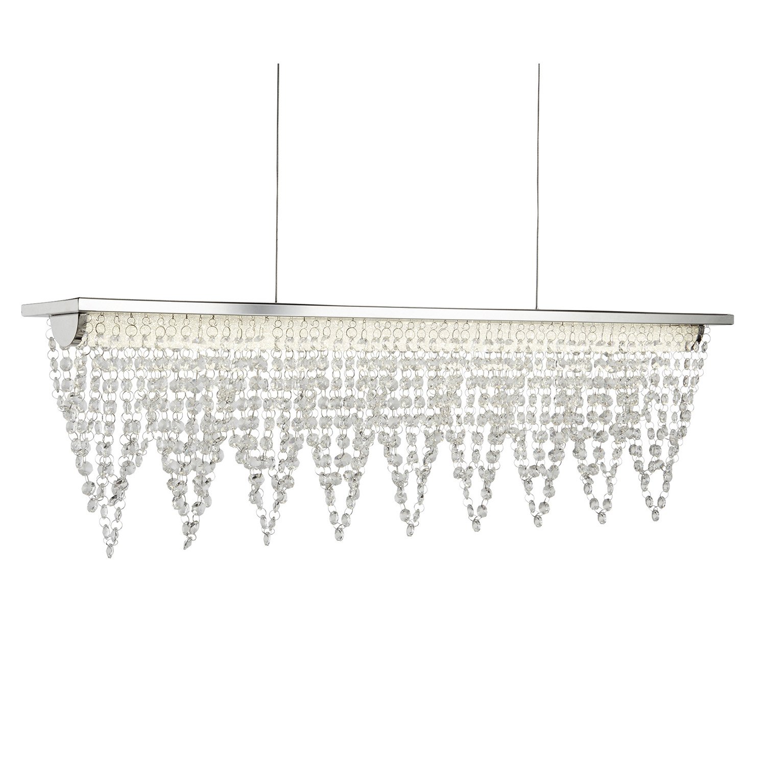 Lampadario Contemporaneo Drape Acciaio Cromo Vetro Trasparente Led 21W 4000K