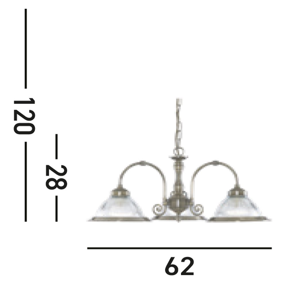 Lampadario Contemporaneo Cena Acciaio Adjustable Vetro Trasparente 3 Luci E27 9343-3