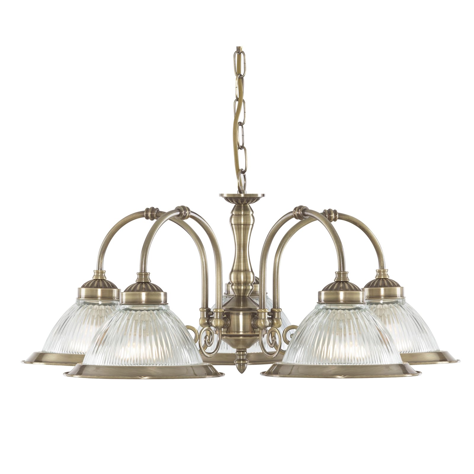 Lampadario Contemporaneo American Dinner Acciaio Adjustable Vetro 5 Luci E27 9345-5