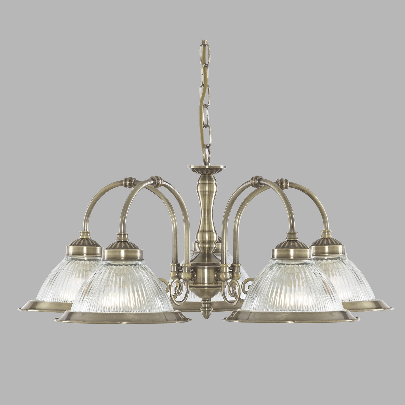 Lampadario Contemporaneo American Dinner Acciaio Adjustable Vetro 5 Luci E27 9345-5