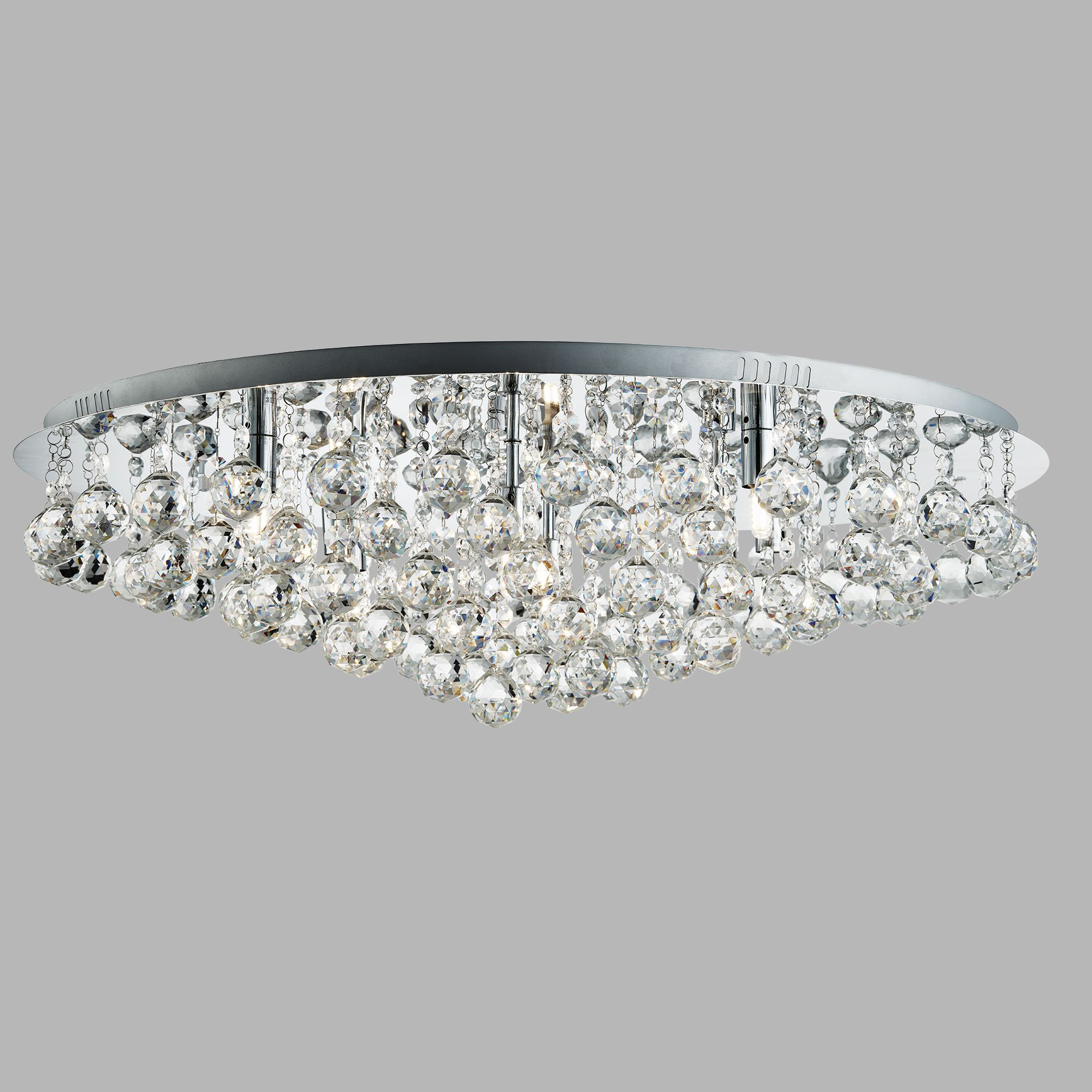 Plafoniera Contemporanea Hanna Metallo Cromo Vetro 8 Luci G9 9598-8CC