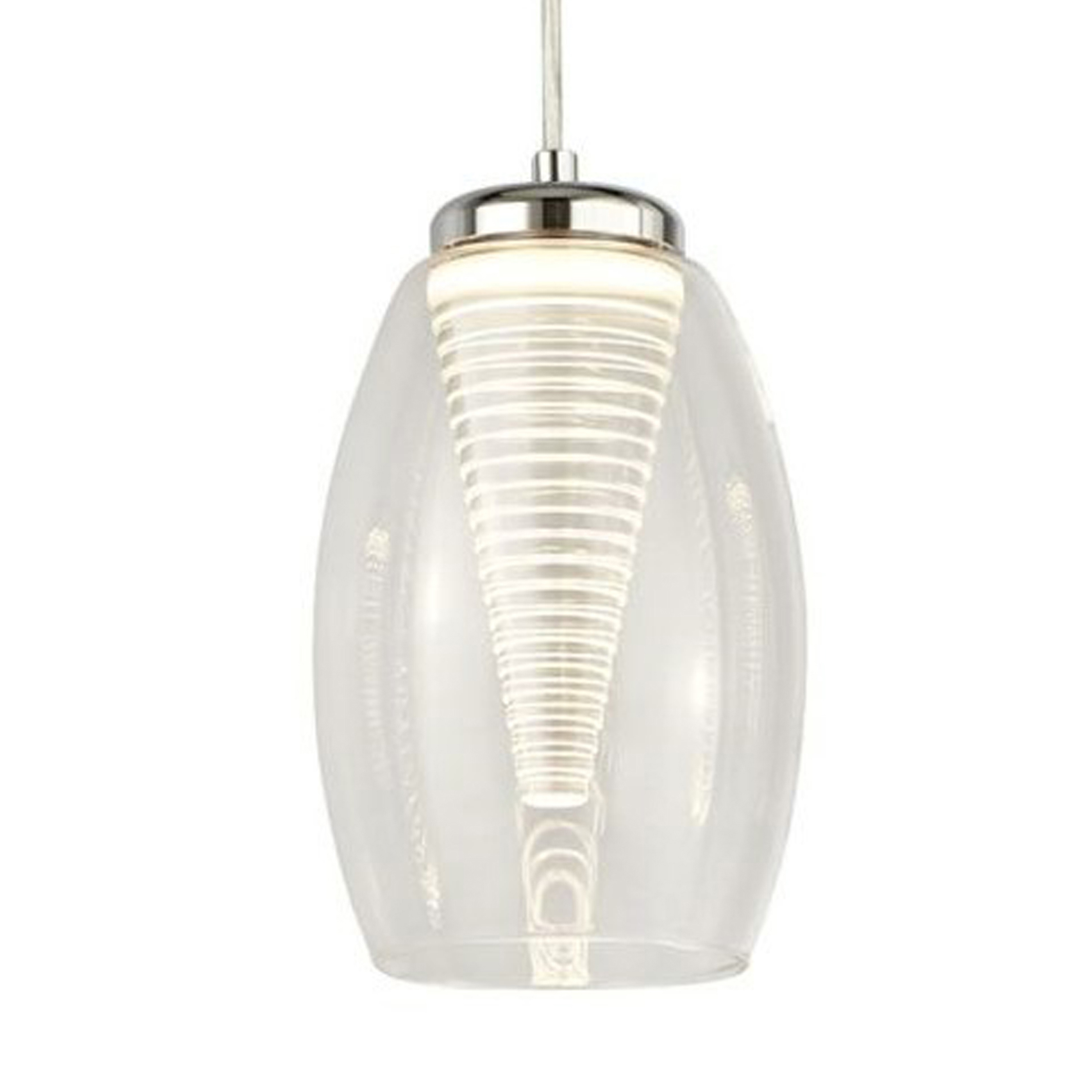 Lampadario Contemporaneo Ciclon Metallo Cromo Vetro Trasparente Led 6W 3000K 97291-1CL