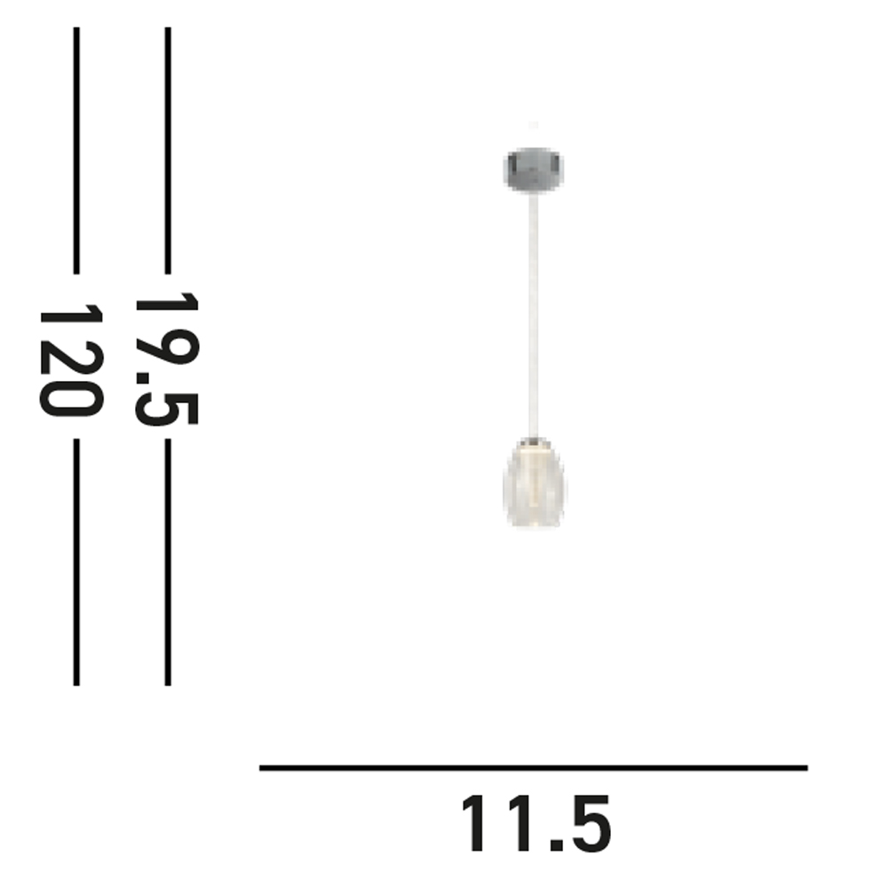 Lampadario Contemporaneo Ciclon Metallo Cromo Vetro Trasparente Led 6W 3000K 97291-1CL