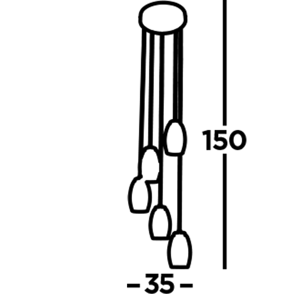 Lampadario Contemporaneo Ciclon Acciaio Cromo Vetro Fumè Led 27W 3000K 97291-5SM