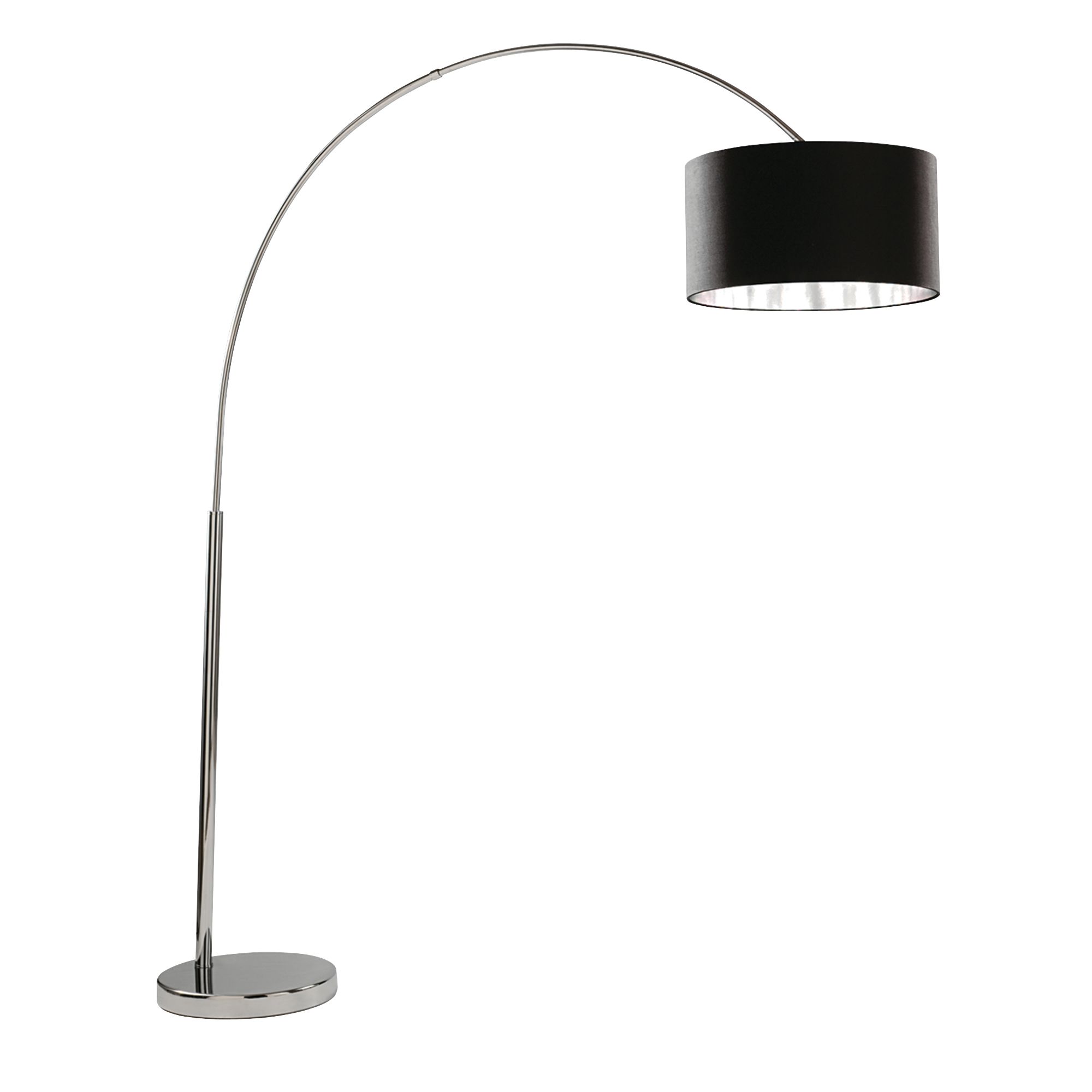 Piantana Contemporaneo Archi Acciaio Cromo Tessuto Bianco 1 Luce E27 EU1013CC