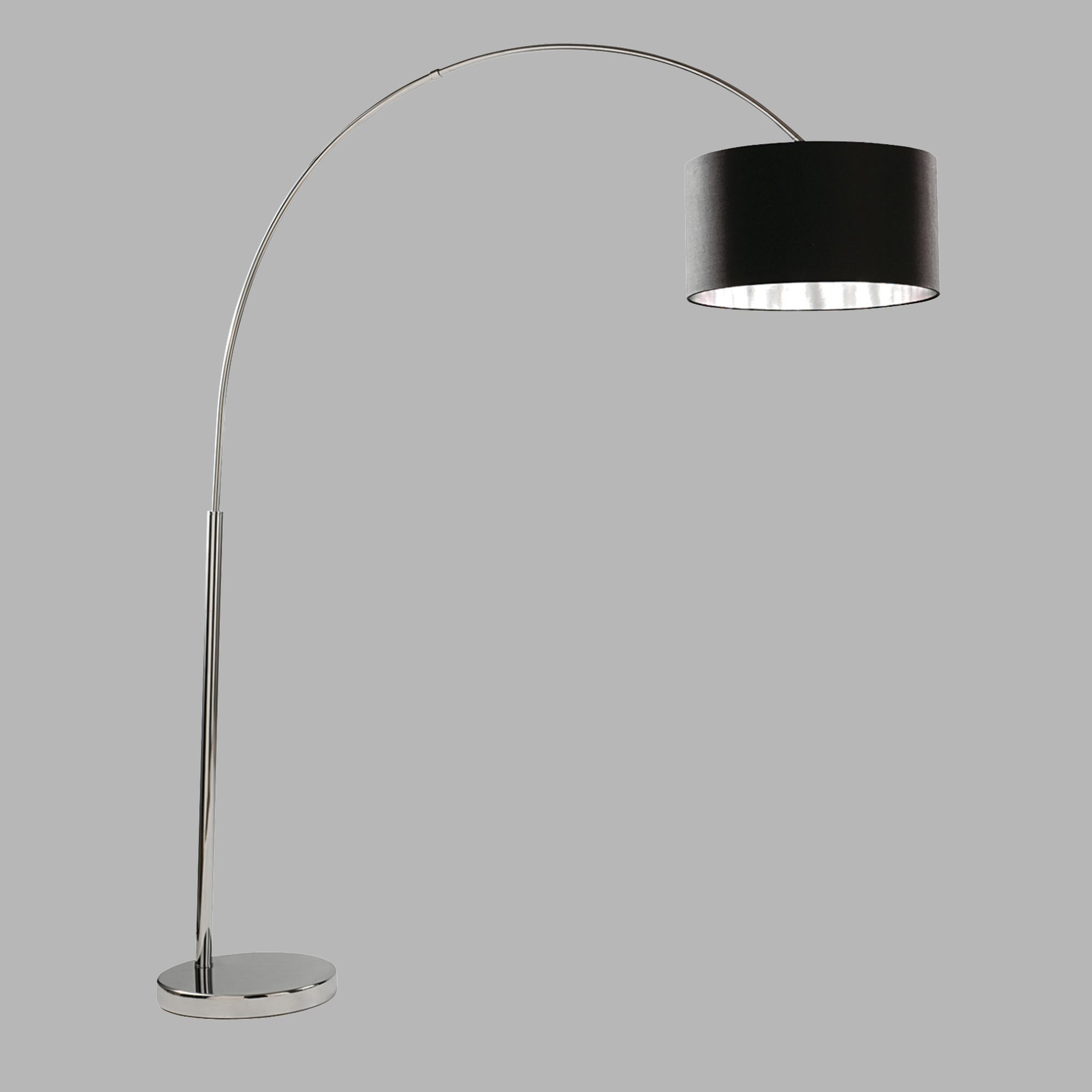 Piantana Contemporaneo Archi Acciaio Cromo Tessuto Bianco 1 Luce E27 EU1013CC