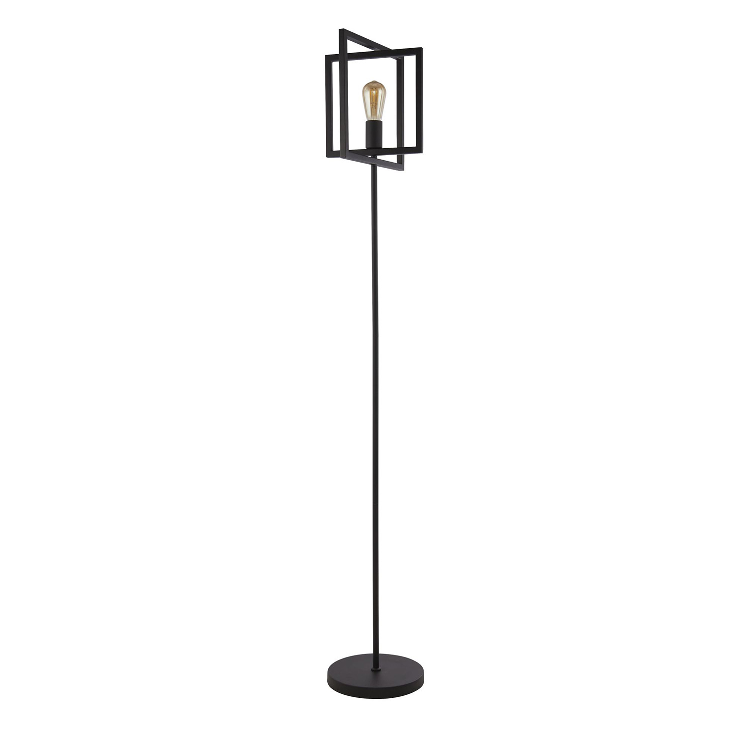 Piantana Industrial-Nordico Plaza Acciaio Nero 1 Luce E27 EU23202-1BK
