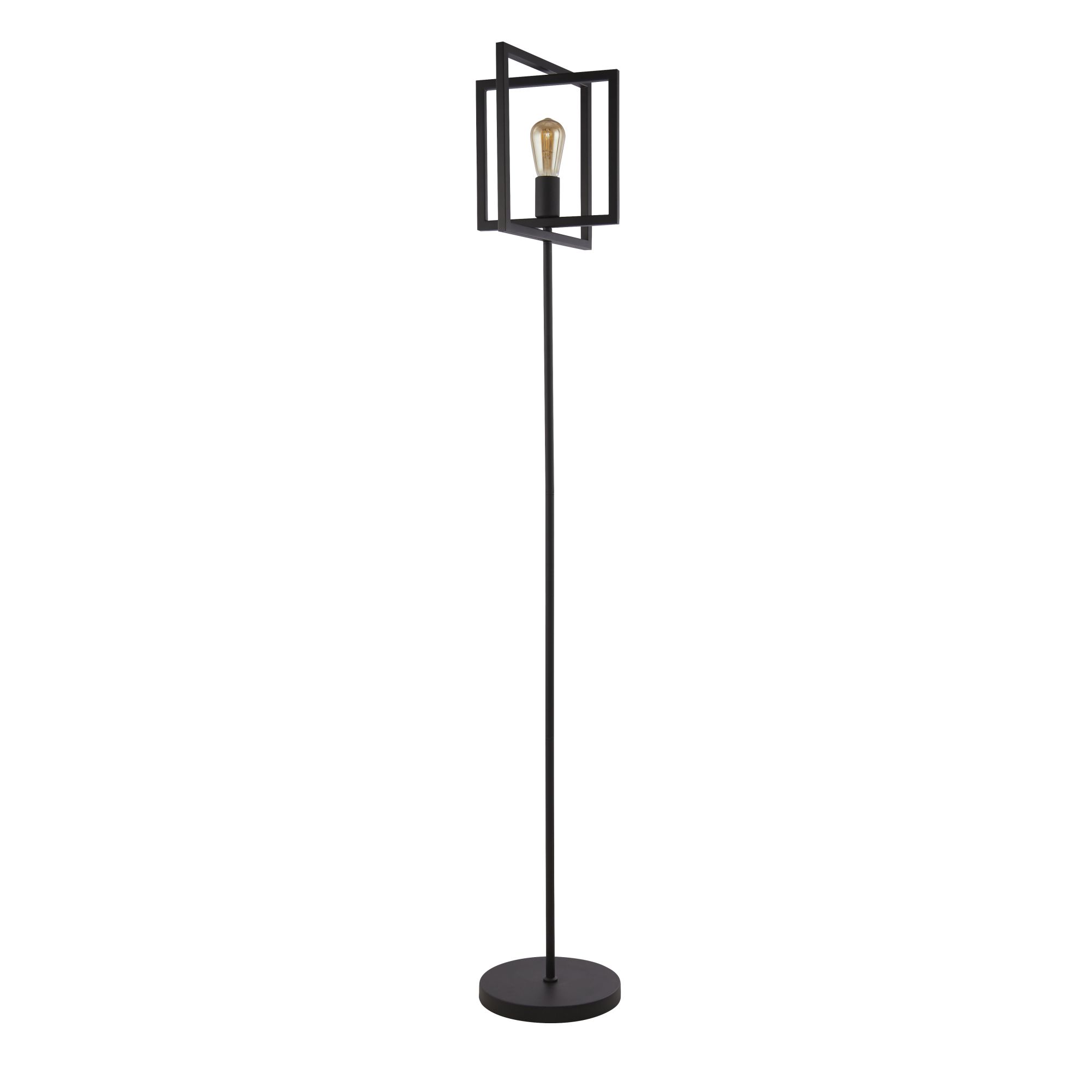 Piantana Industrial-Nordico Plaza Acciaio Nero 1 Luce E27 EU23202-1BK