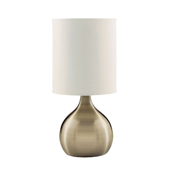 Abatjour Contemporaneo Tocco Acciaio Ottone Tessuto 1 Luce E14 EU3923AB