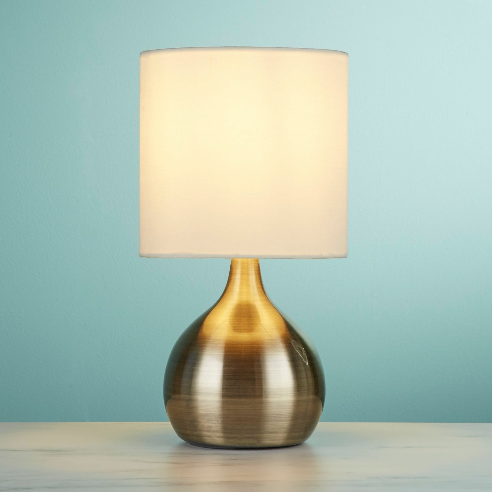 Abatjour Contemporaneo Tocco Acciaio Ottone Tessuto 1 Luce E14 EU3923AB