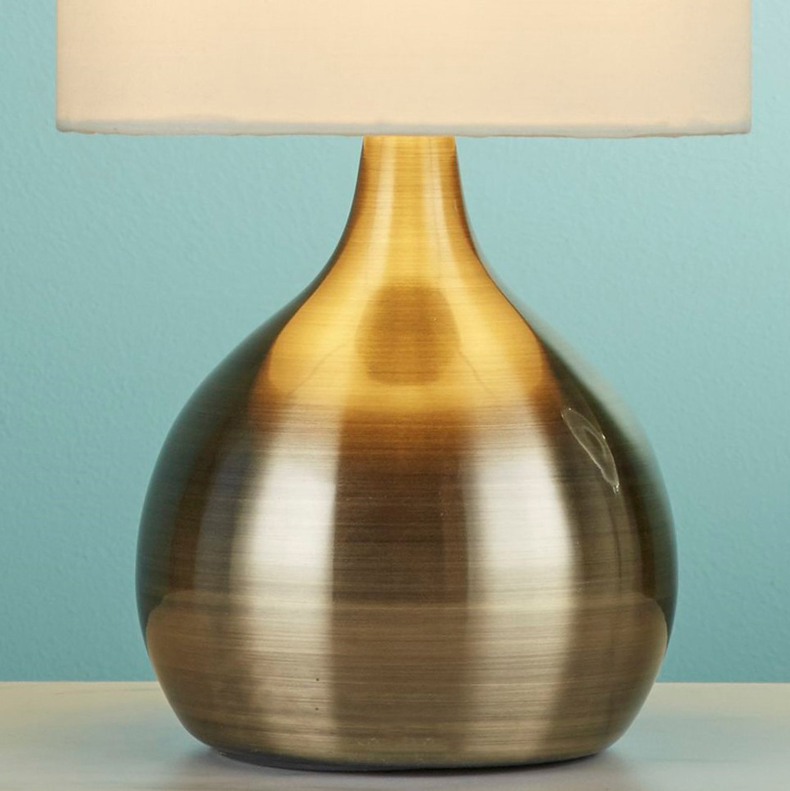 Abatjour Contemporaneo Tocco Acciaio Ottone Tessuto 1 Luce E14 EU3923AB