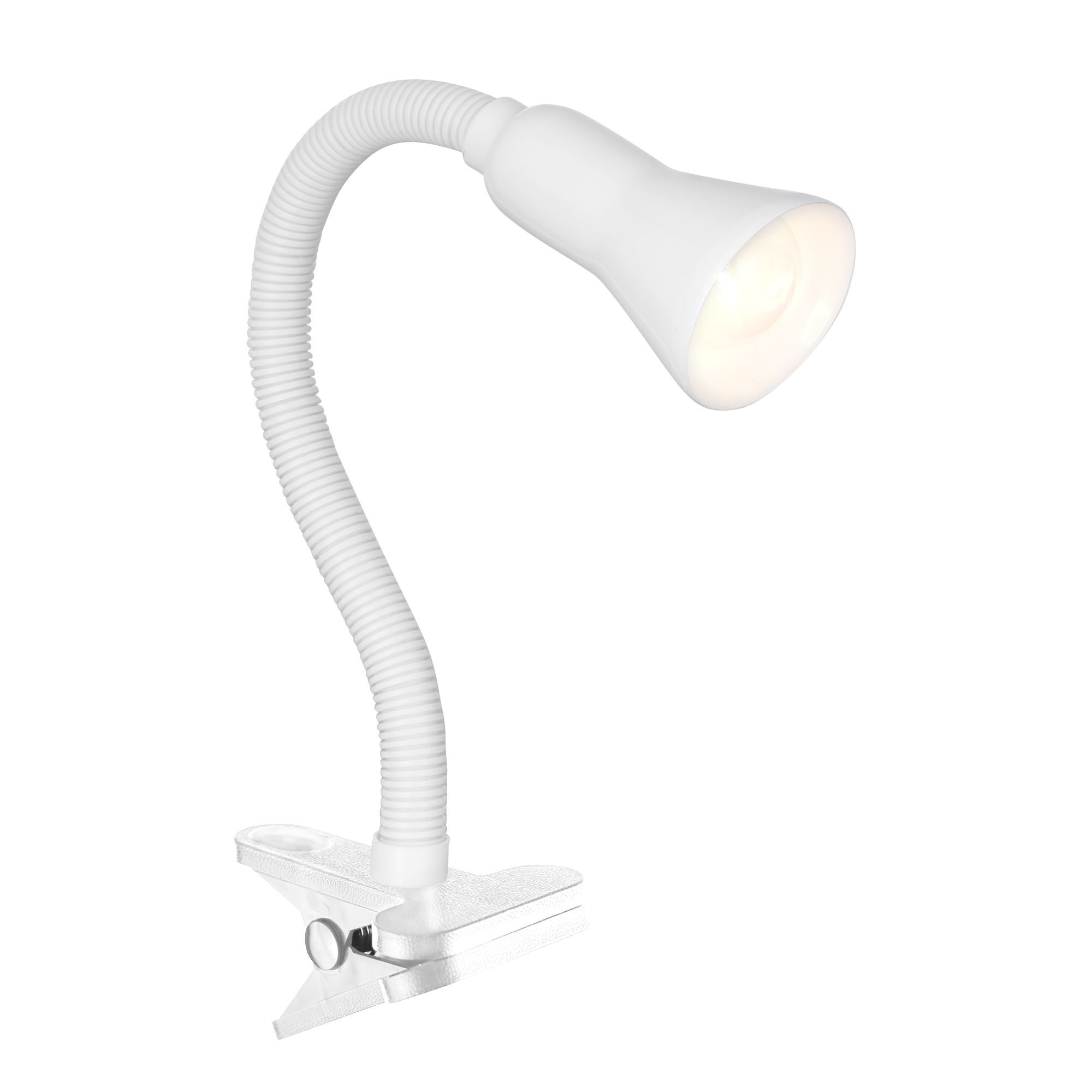 Lampada Contemporanea Desk Partners Acciaio Bianco Policarbonato 1 Luce E14 EU4122WH