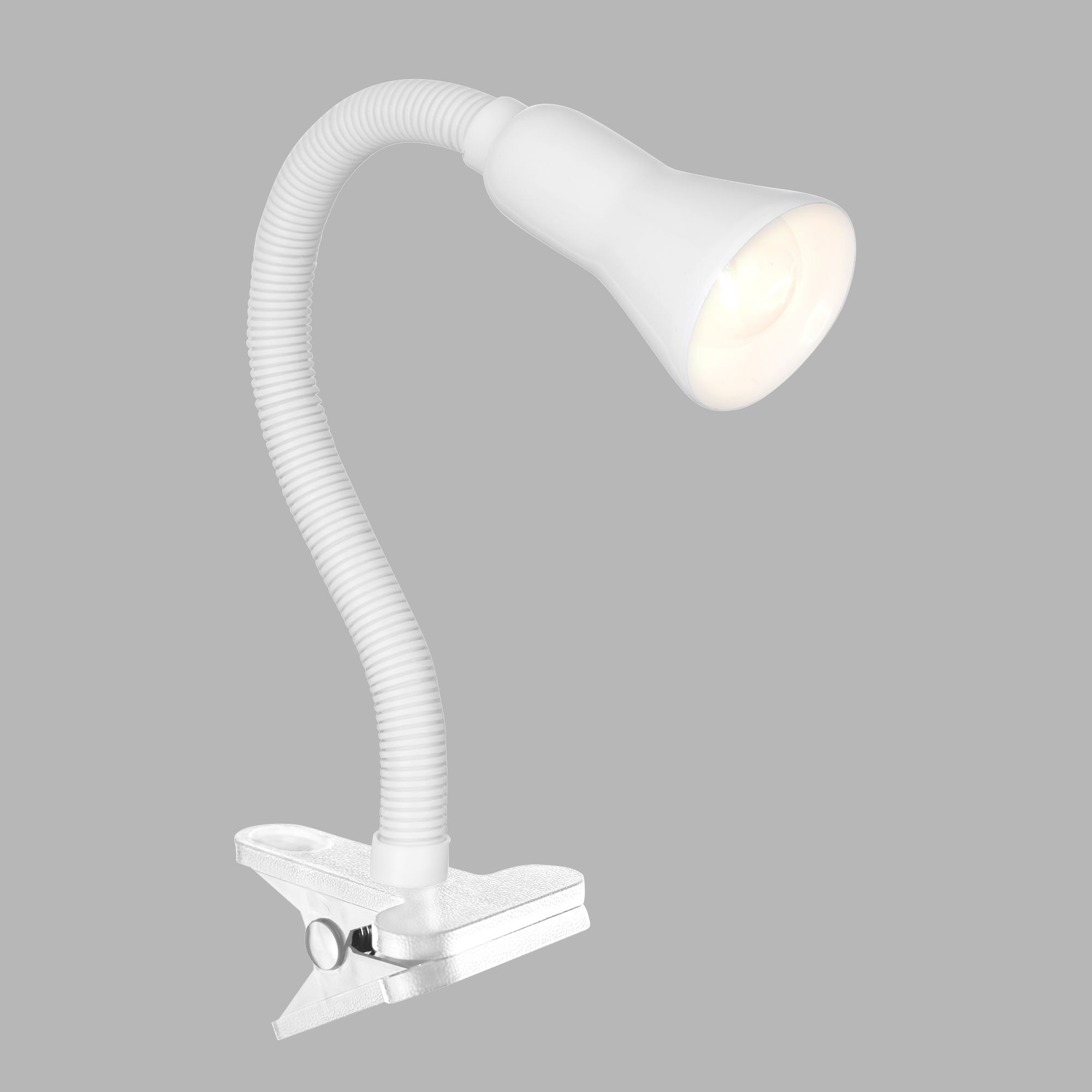 Lampada Contemporanea Desk Partners Acciaio Bianco Policarbonato 1 Luce E14 EU4122WH