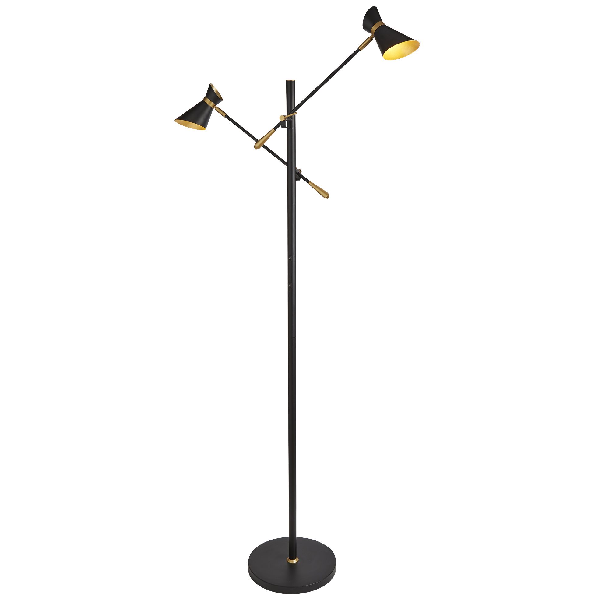 Piantana Industrial-Nordico Easel Acciaio Nero Oro Led 4W 3000K EU5962-2BG