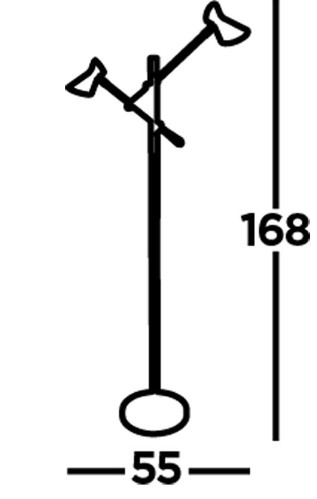 Piantana Industrial-Nordico Easel Acciaio Nero Oro Led 4W 3000K EU5962-2BG