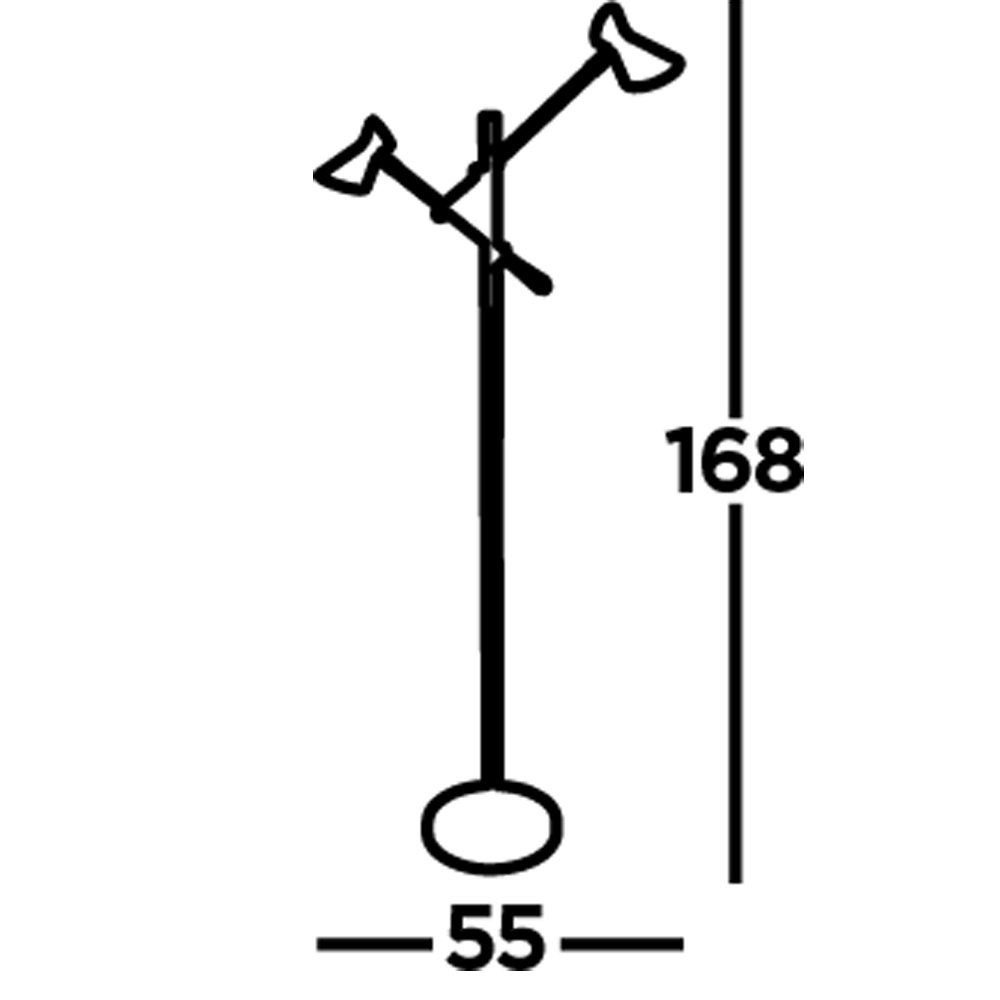 Piantana Industrial-Nordico Easel Acciaio Nero Oro Led 4W 3000K EU5962-2BG