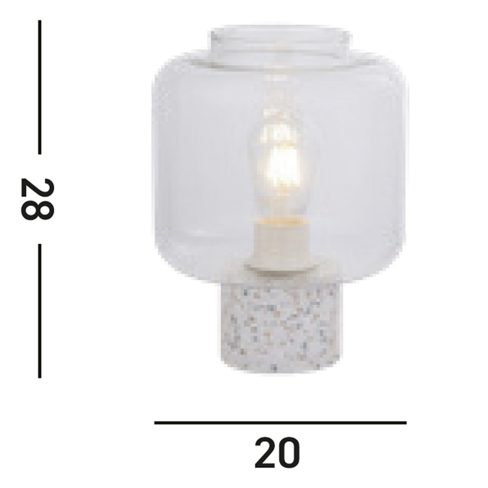 Abatjour Contemporaneo Nave Cemento Bianco Vetro Trasparente 1 Luce E27 EU60245