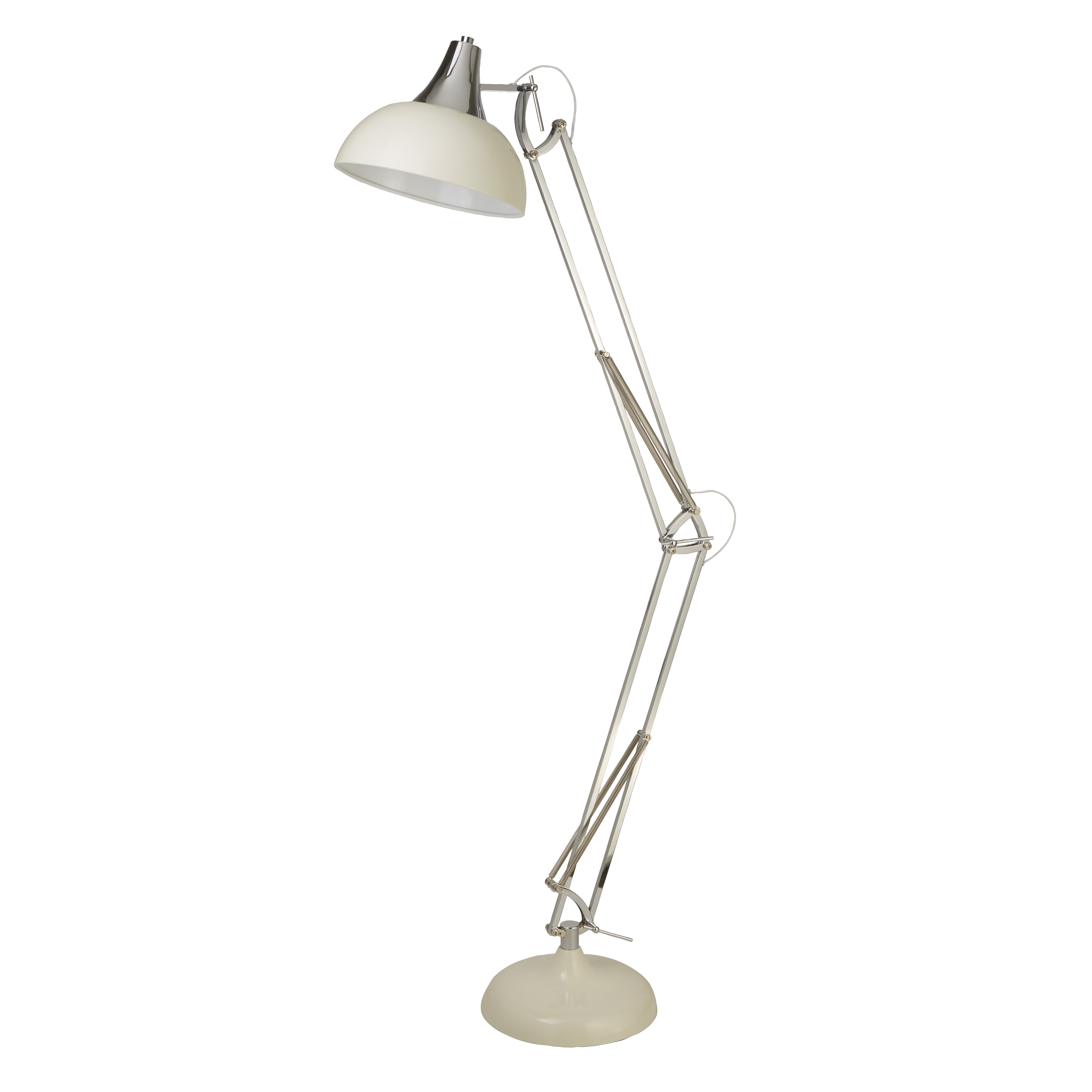 Piantana Contemporaneo Golia Acciaio Bianco Cromo 1 Luce E27 EU8082CR