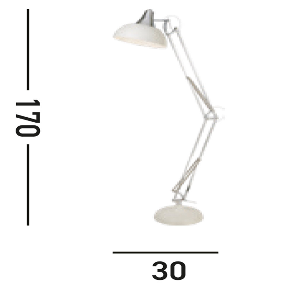 Piantana Contemporaneo Golia Acciaio Bianco Cromo 1 Luce E27 EU8082CR