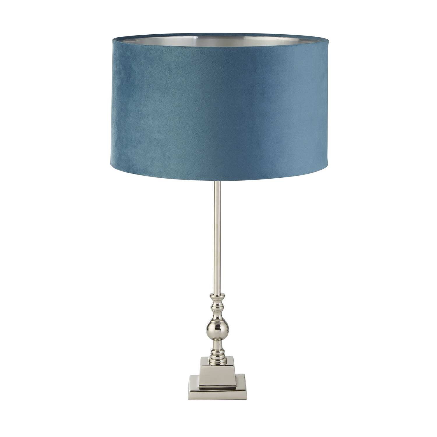 Lampada Da Scrivania Whitby Metallo Cromo Velluto Verde Acqua 1 Luce E27 EU81214TE