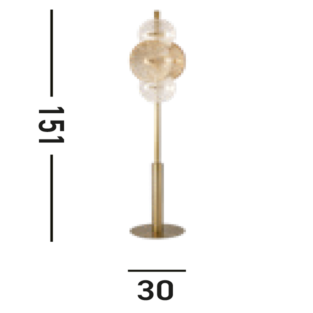 Piantana Contemporaneo Wagon Wheel Acciaio Adjustable Vetro 6 Luci G9 EU88212-6BZ