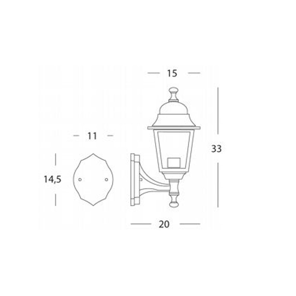 Applique In Alto Piccola Esterno Nano Alluminio E Vetro Bianco 1 Luce E27 201/02