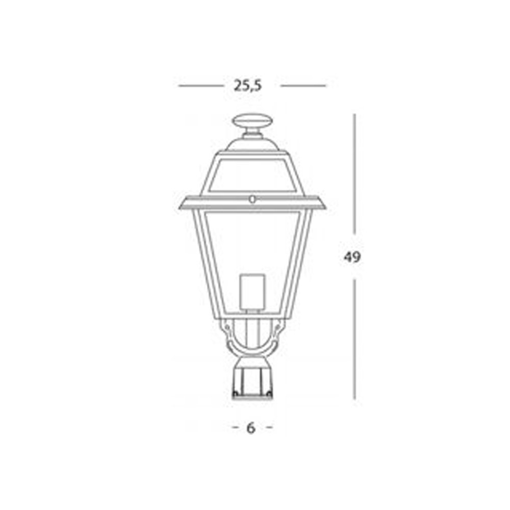 Testa Palo Da Esterno Contemporaneo Elegance Alluminio E Vetro Grigio 1 Luce E27 859/16