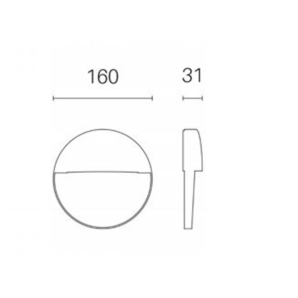 Applique Esterno Moderna Geo Round Alluminio E Termoplastica Caffè Led 6W 4000K 99157/27