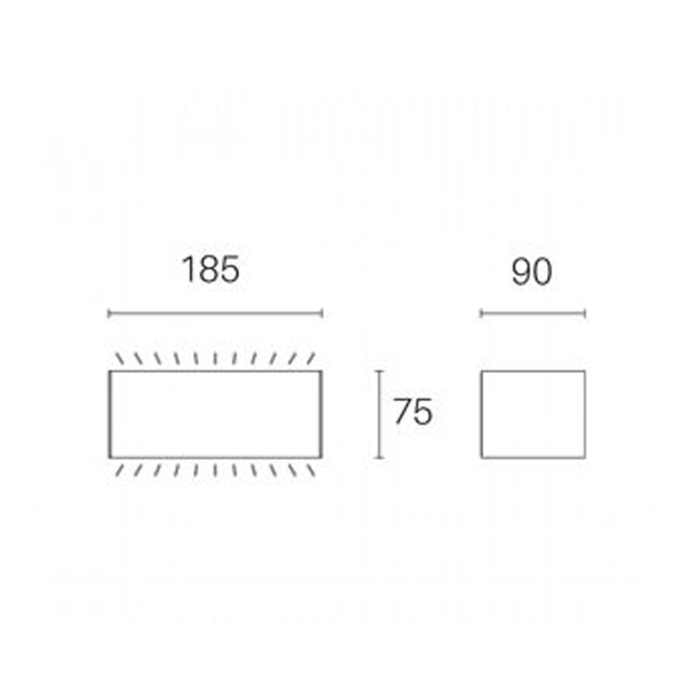 Applique Da Esterno Contemporanea Box Alluminio E Vetro Grigio Led 12W 4000K 99582/16
