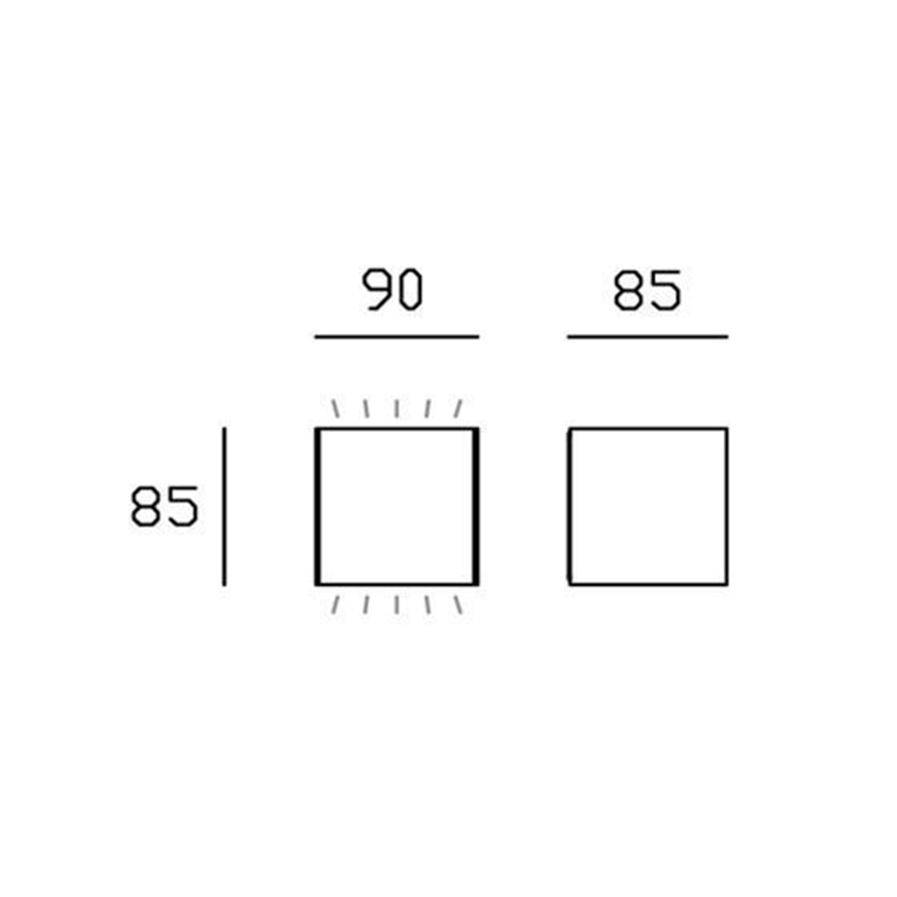 Applique Da Esterno Mini Biemissione Box Alluminio Caffè 5,5+5,5W Led 4000K 99589/27
