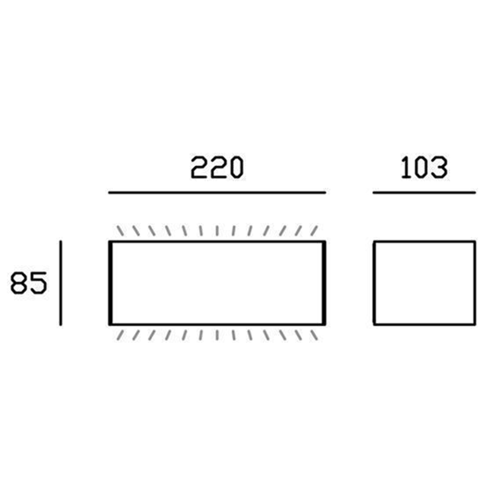 Applique Da Esterno Grande Biemissione Box Alluminio Bianco 20W Led 4000K 99591/02