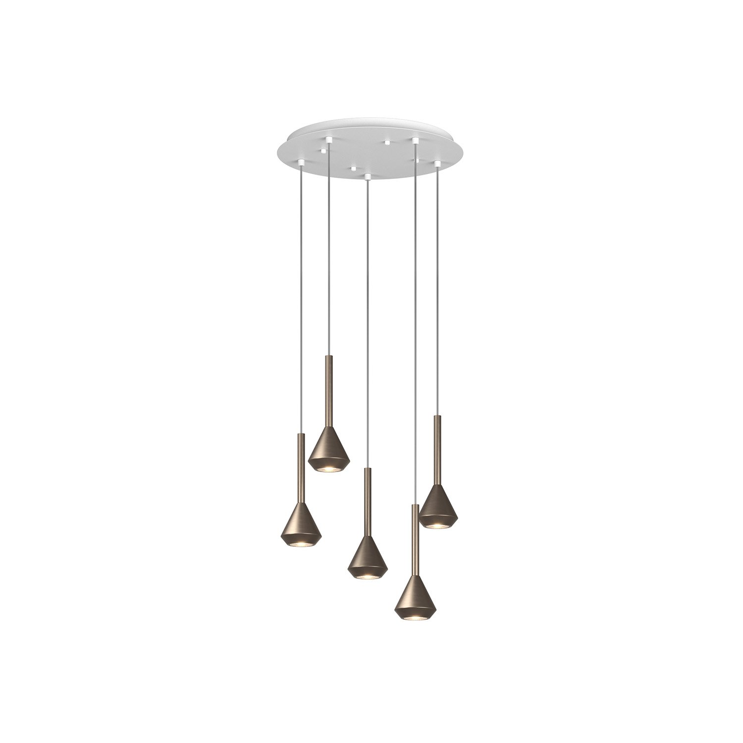 Lampadario Reality Leuchten Tilia – Struttura In Metallo Bianco Con Paralume Acrilico 40 Cm, Altezza 150 Cm | Attacco E27, Fonte Di Luce Removibile